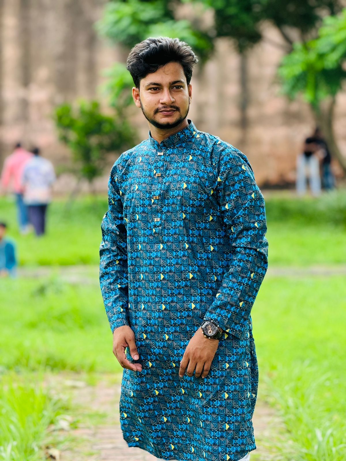 Luxury Digital Print Cotton Panjabi - Image 2