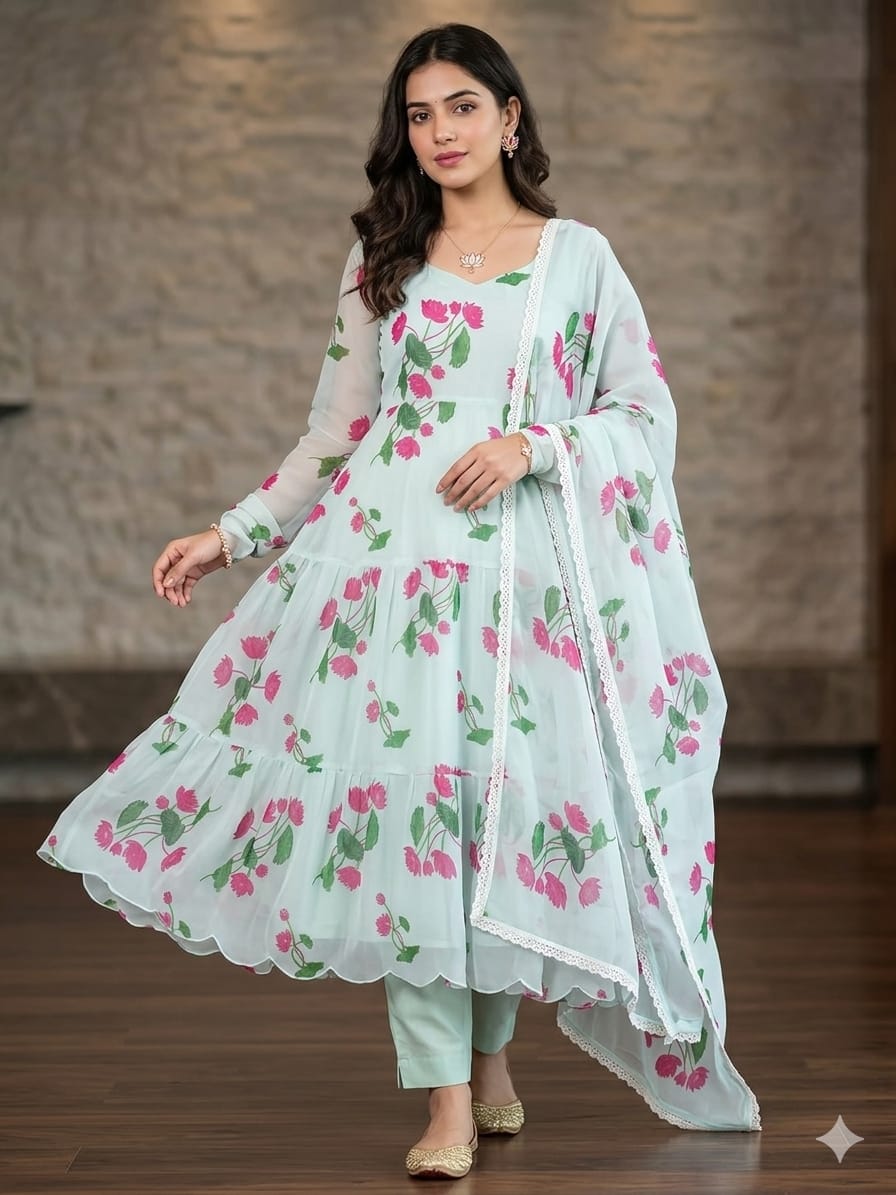 Georgette Three Piece Set