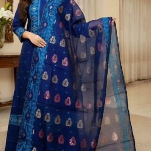 Stylish Unstitched Block Print Three Piece Set – Screen Print Design
