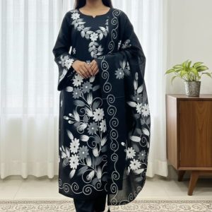 🌿 Block Print Three Piece – Elegant & Comfortable Collection