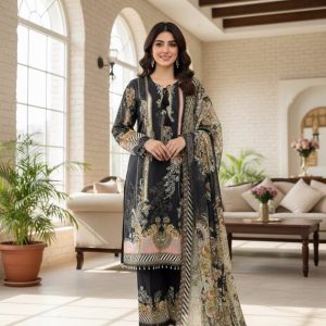 🛍️ Digital Print Three Piece with Lace Work (Ready Made)