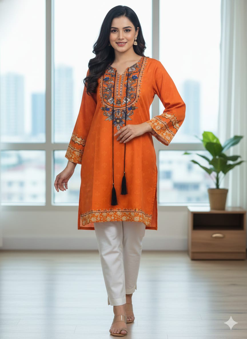 Premium Dubai Soft Silk Two-Piece | Digital Print Stylish Outfit for Women