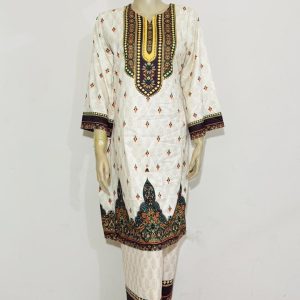 Premium Dubai Soft Silk Two-Piece | Digital Print Stylish Outfit for Women