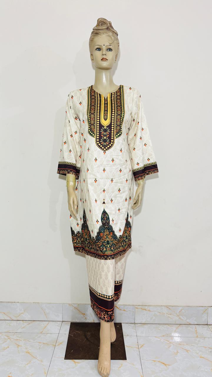 Premium Dubai Soft Silk Two-Piece | Digital Print Stylish Outfit for Women