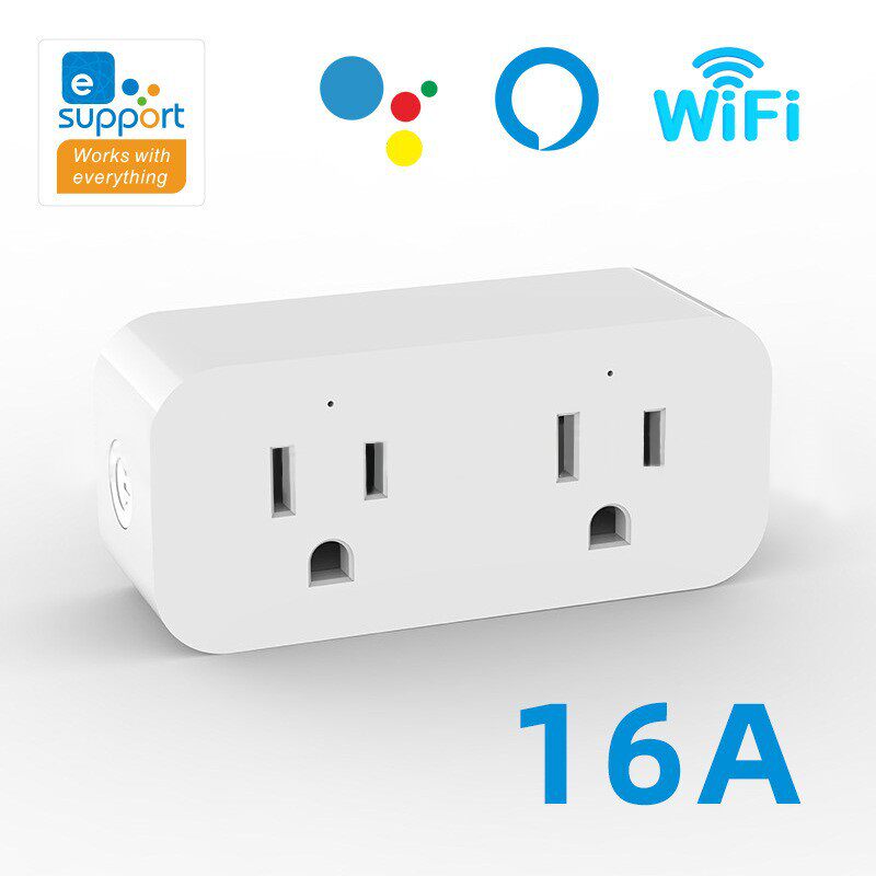 এক্সক্লুসিভ 16A ডুয়াল ওয়াইফাই স্মার্ট সকেট (US Gauge) – রিমোট কন্ট্রোল ও টাইমার সহ প্রিমিয়াম স্মার্ট প্লাগ