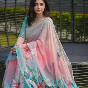 প্রজাপতি প্রিন্টের শাড়ি