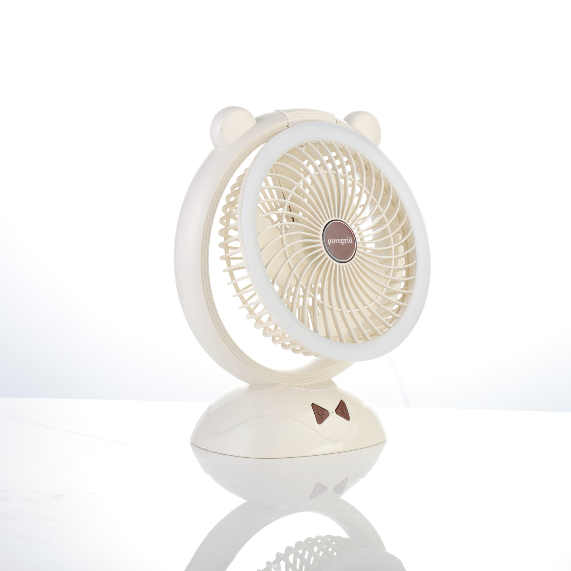 2-in-1 Portable Wall-Mounted & Desktop Rechargeable Mini Fan with Night Light